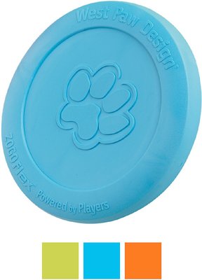West Paw Zogoflex Zisc Flying Disc Dog Toy, Aqua Blue, Large