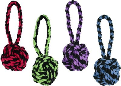 Multipet Nuts for Knots Heavy Duty Rope with Tug Dog Toy, Color Varies