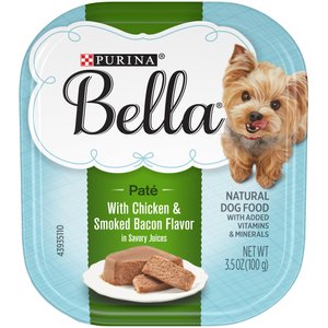 PURINA BELLA CHICKEN & SMOKED BACON FLAVORS SMALL BREED WET DOG FOOD TRAYS