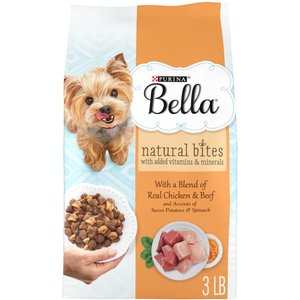 PURINA BELLA NATURAL BITES WITH REAL CHICKEN & BEEF & ACCENTS OF SWEET POTATOES & SPINACH SMALL BREED DRY DOG FOOD