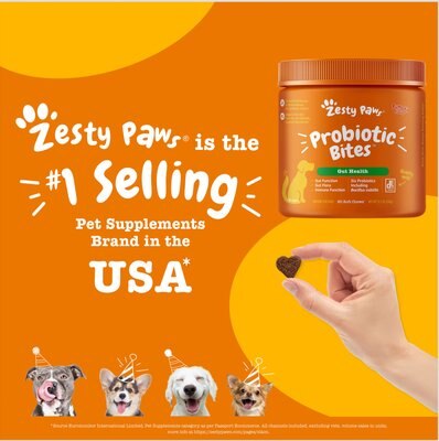 Zesty Paws Core Elements Probiotic Pumpkin Flavored Soft Chews Digestive Supplement for Dogs