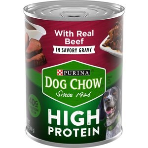 DOG CHOW HIGH PROTEIN BEEF IN SAVORY GRAVY CANNED DOG FOOD