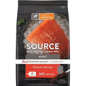 Simply Nourish Source Salmon Recipe High-Protein Grain-Free Adult Dry Dog Food