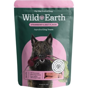 Wild Earth Good Protein Dog Snacks with Koji  Strawberry & Beet Flavor Crunchy Dog Treats