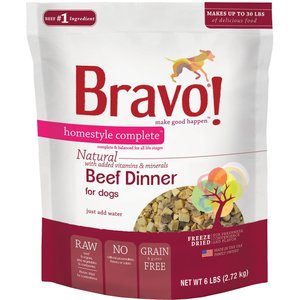 BRAVO! HOMESTYLE COMPLETE BEEF DINNER GRAIN-FREE FREEZE-DRIED DOG FOOD