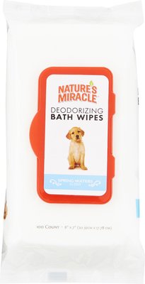 NATURE'S MIRACLE SPRING WATERS DEODORIZING DOG BATH WIPES