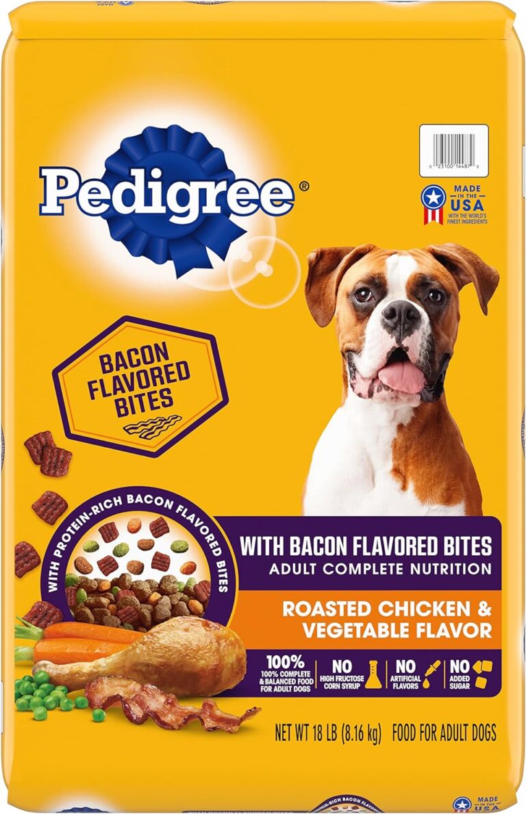 Pedigree Dry Dog Food, Roasted Chicken & Vegetable Flavor with Bacon Flavored Bites