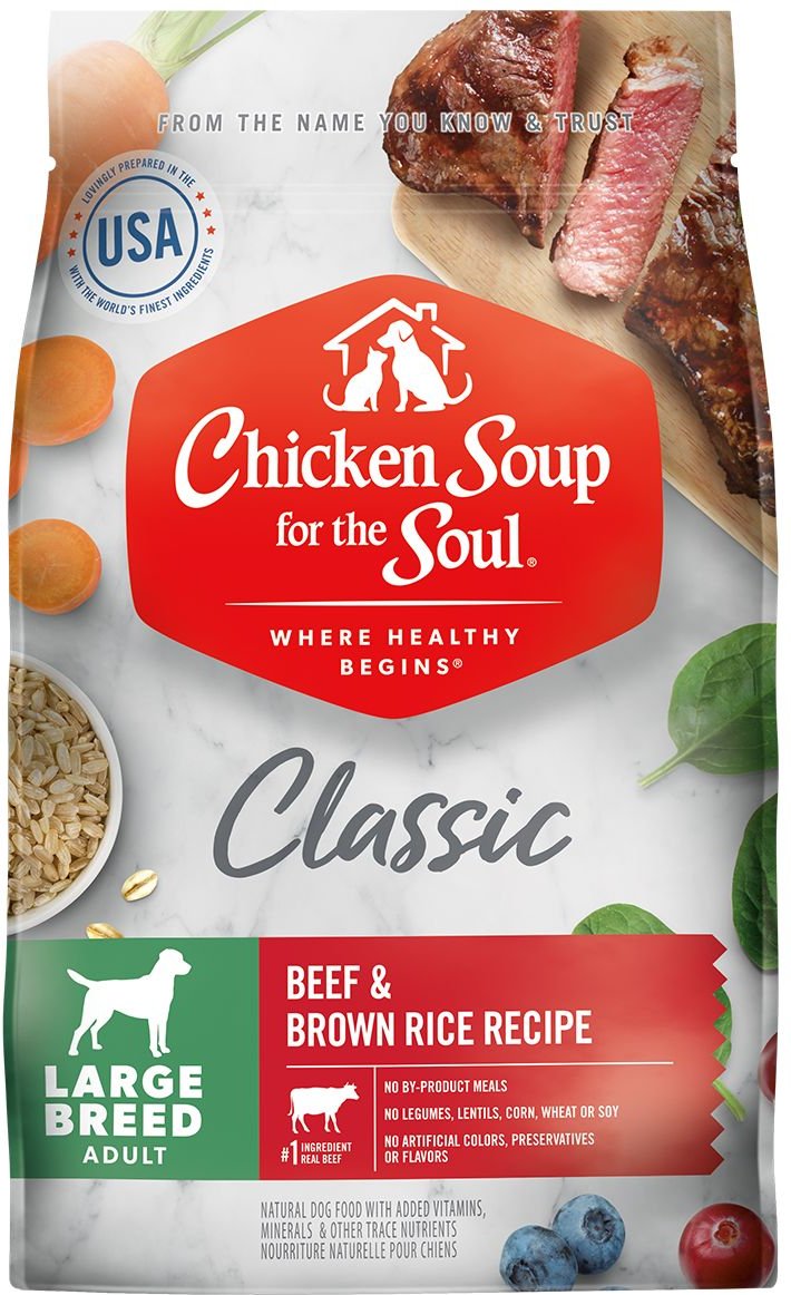 Chicken Soup for the Soul Beef & Brown Rice Recipe Large Breed Adult Dry Dog Food